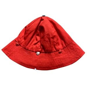 Vintage 90s Fish Charm Bucket Hat Red Kid's Fisherman‎ Outdoorsy Gorpcore Y2K